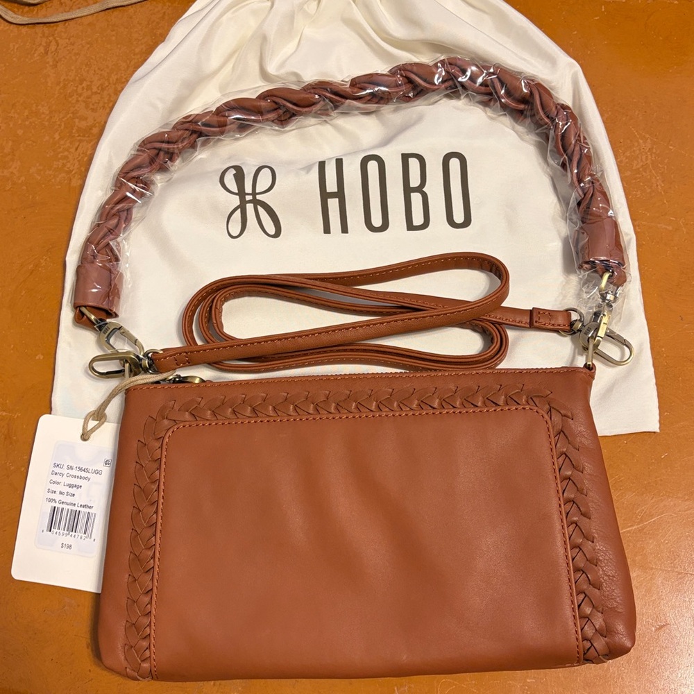 HOBO Darcy 100% Leather Crossbody color Luggage - Picture 2 of 5